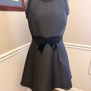 Kate Spade Star Bright Black Fit and Flare Dress with Velvet Bow